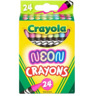 Crayon de cera neon marca crayola caja de 24 unidades