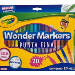 Marcador punta fina marca crayola (wonder markets) set 20.