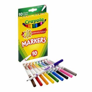 Marcador clasico punta fina marca crayola set 10 (ML-77266)