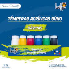 Tempera Buho Básica 6 Colores