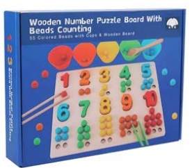 Juego de ensarte de números y bolitas (DD1363)