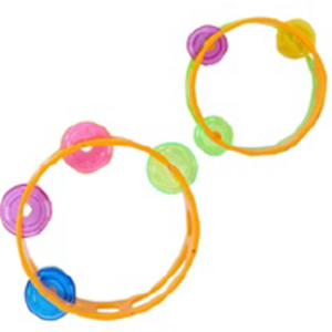 Set de pandereta plástica x2 en bolsa plástica (JU3018)