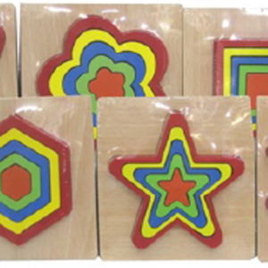 Rompecabezas de madera con formas y colores por unidad (GP-DD1273)