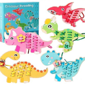 Dinosaurios para enhebrar de madera (DD1470)