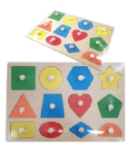 Tablero de madera de encastre de formas geométricas x12 (DD1279)