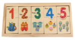 Rompecabezas de Madera de números y cantidades del 1 al 10
 21 x 9 cm (DD1302)