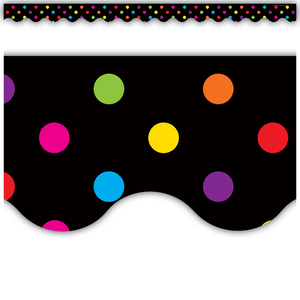 Borde de pizarra Multicolor Dots on Black (TCR4648)