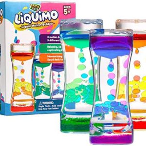 YoYa Toys Liquimo - Burbujero de movimiento líquido calmante - Paquete de 3 - Botellas sensoriales para niños y adultos - Temporizador de burbujas de agua de reloj de arena - Juego de agua de mano - Juguetes sensoriales para niños autistas