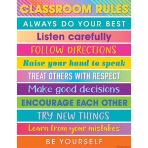 Afiche Reglas de clase Colorful Vibes (TCR7937)