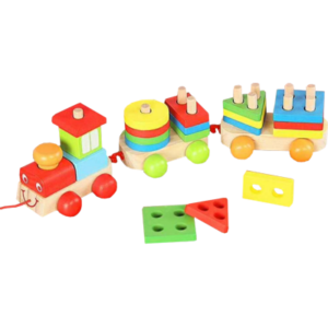 TREN DE MADERA CON PIEZAS DE ENCASTRE (DD1357)