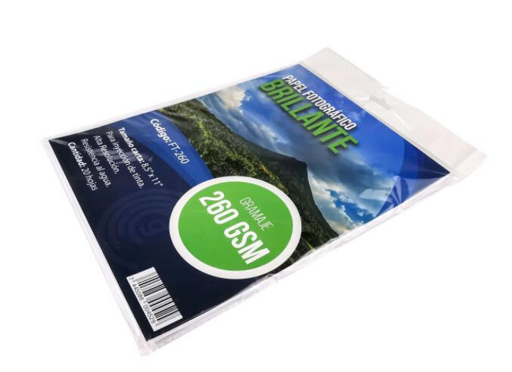 Papel fotográfico A4 260 gramos 20 hojas (GS-FT-260)