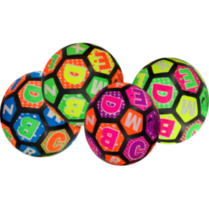 BOLA DE GOMA NEÓN ESTILO LETRAS 22CM 50GR (GP-JX1049)