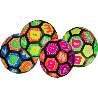 BOLA DE GOMA NEÓN ESTILO LETRAS 22CM 50GR (GP-JX1049)
