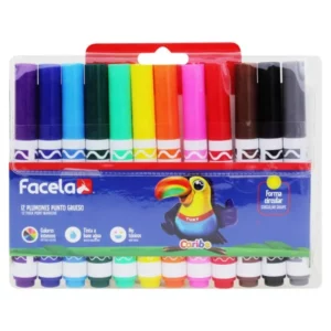 Plumones Facela caribe punta gruesa - 12 uds