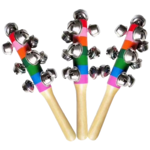 PANDERETA - SONAJERO VERTICAL DE MADERA. 19CM