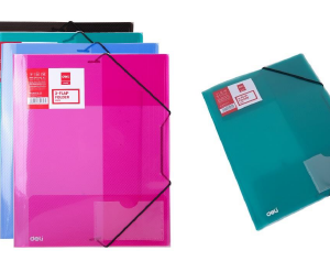 Paquete Folder Plástico con liga 4u Tamano 4A/carta (GS39579)