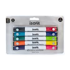Marcador de pizarra doble punta en blister x 5 ISOFIT (GP-LL35675)