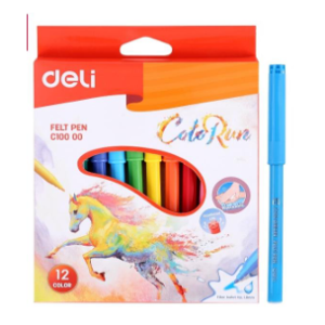 Marcadores lavables. Deli 12 unidades -