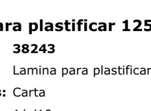 Micas- laminas para plastificar tamaño carta 125 micras 100 unidades Deli (GS-38243)