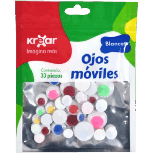 OJOS MOVIBLES DE MULTICOLOR 33 PIEZAS KREAR