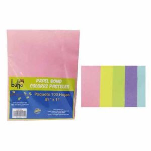 Papel de colores pastel carta Buho 100 hojas (GM-10460017)