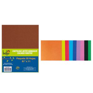 Cartulina Colores Variados Tamaño Carta Buho 30 hojas (GM-20460010)