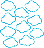 Distintivos pequeños nubes (30 uds) (TCR5045)