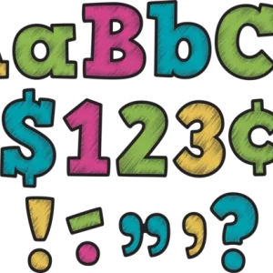 Moldes de Letras Chalkboard Brights Bold Block 4¨(TCR5617)