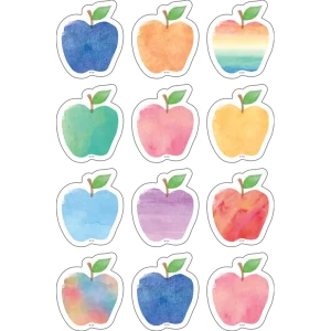 Distintivos pequeños manzanas watercolor (TCR5635)