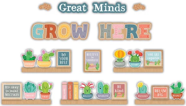 Mini Mural Happy Cactus Crew Great Minds Grow Here(TCR6959)