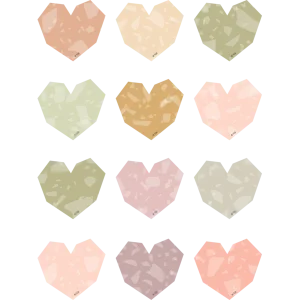 Distintivo pequeño Terrazzo Tones Hearts (TCR7220)