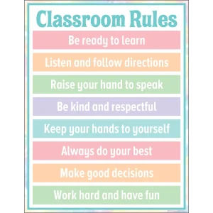 Afiche Pastel Pop Classroom Rules (TCR7474)