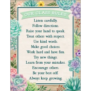Afiche Rustic Bloom Our Class Rules (TCR7974)