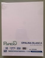 Opalina blanca tamaño carta 250g 50 hojas marca Papier (GM-SP05806)
