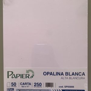 Opalina blanca tamaño carta 250g 50 hojas marca Papier (GM-SP05806)
