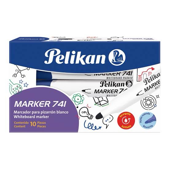 MARCADOR PELIKAN PIZARRA 741 PUNTA REDONDA AZUL (CJ10)
