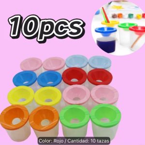 Juego de 10 vasos para pintura con tapa
