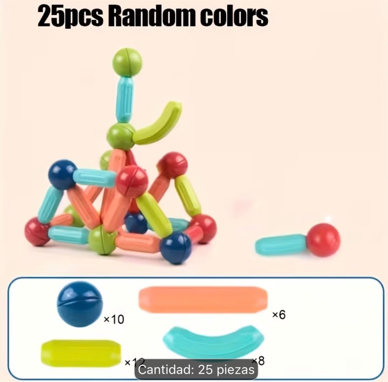 25 Bloques de Construcción Magnéticos para niños