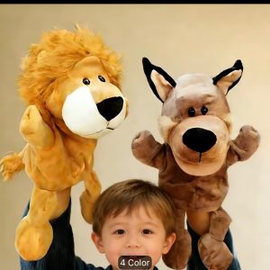 Marioneta de mano de animal ventrículo con guante y boca móvil