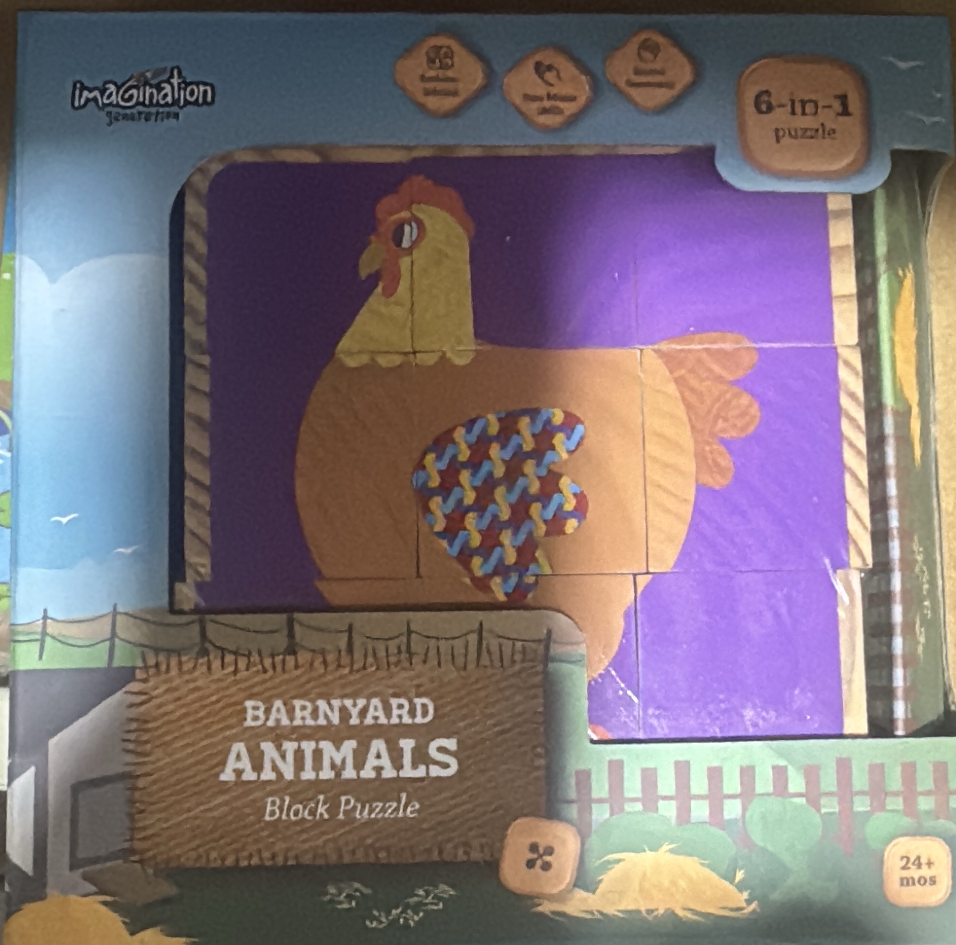 ROMPECABEZAS Cubos Barnyard animales